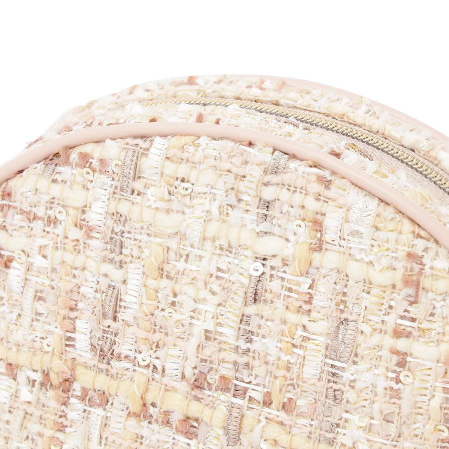 ツイードファー ポーチ S ライトピンク