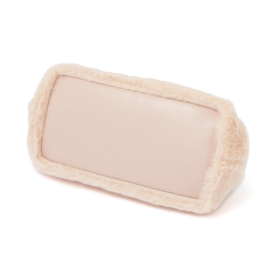 ツイードファー ワイヤーポーチ ライトピンク