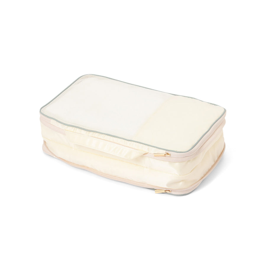 バイカラーサテン 圧縮オーガナイザー S ミント×アイボリー