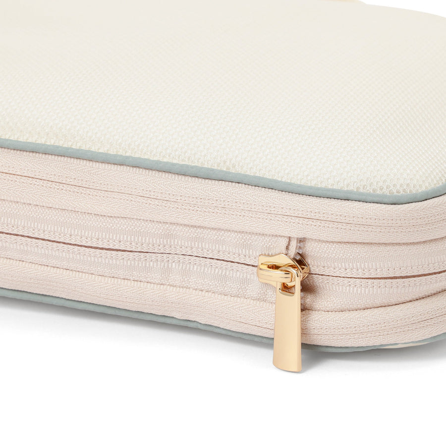 バイカラーサテン 圧縮オーガナイザー S ミント×アイボリー