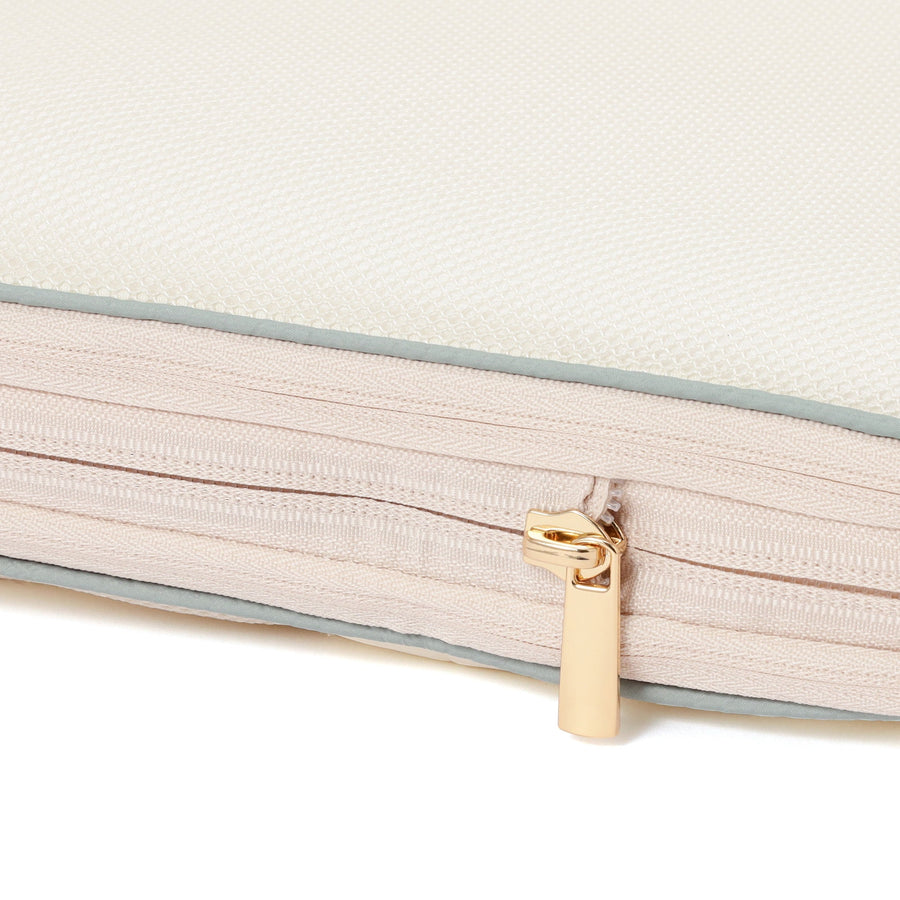 バイカラーサテン 圧縮オーガナイザー M ミント×アイボリー