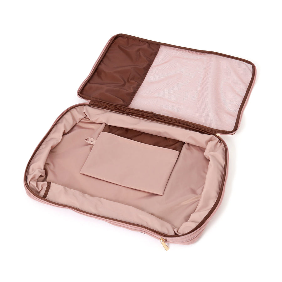 バイカラーサテン 圧縮オーガナイザー L ピンク×ブラウン
