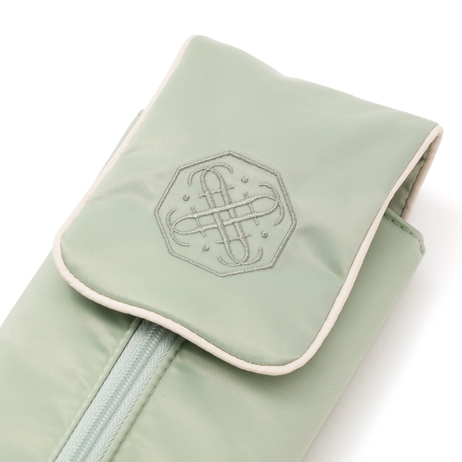 バイカラーサテン ヘアアイロンケース ミント×アイボリー