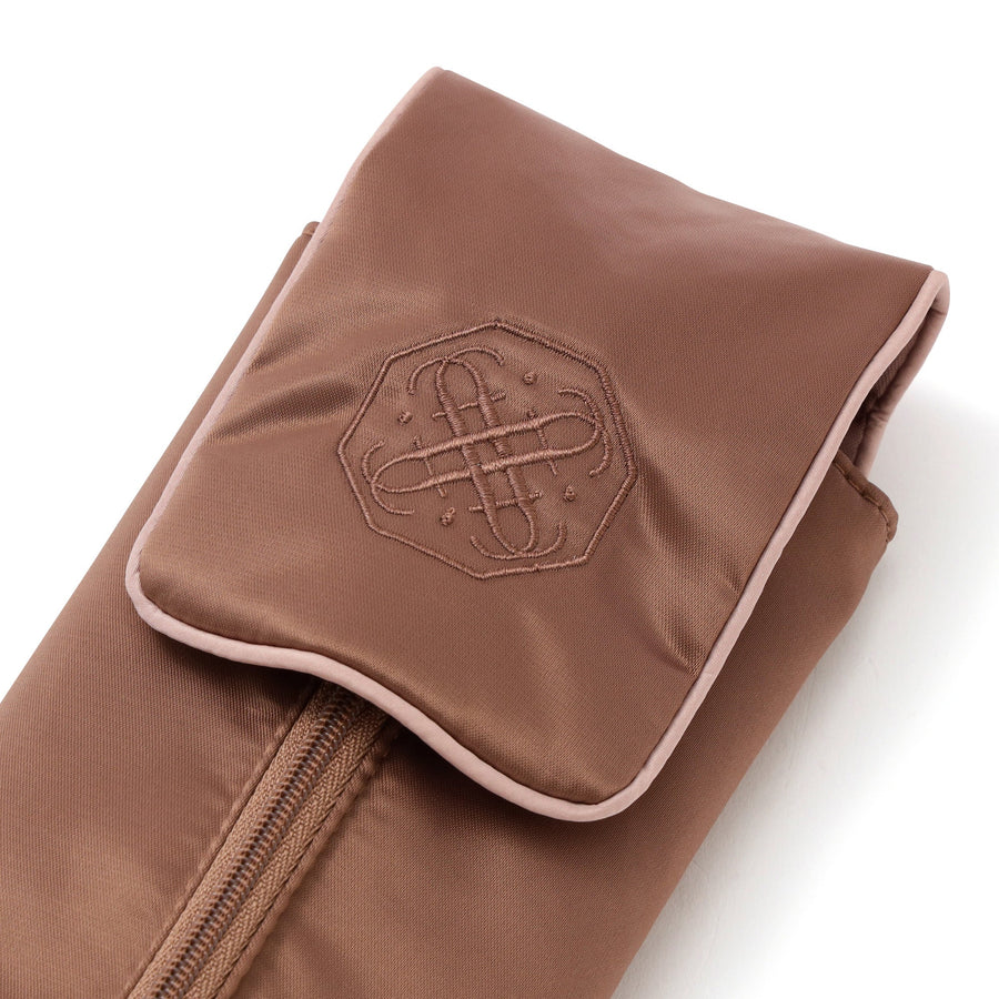 バイカラーサテン ヘアアイロンケース ピンク×ブラウン