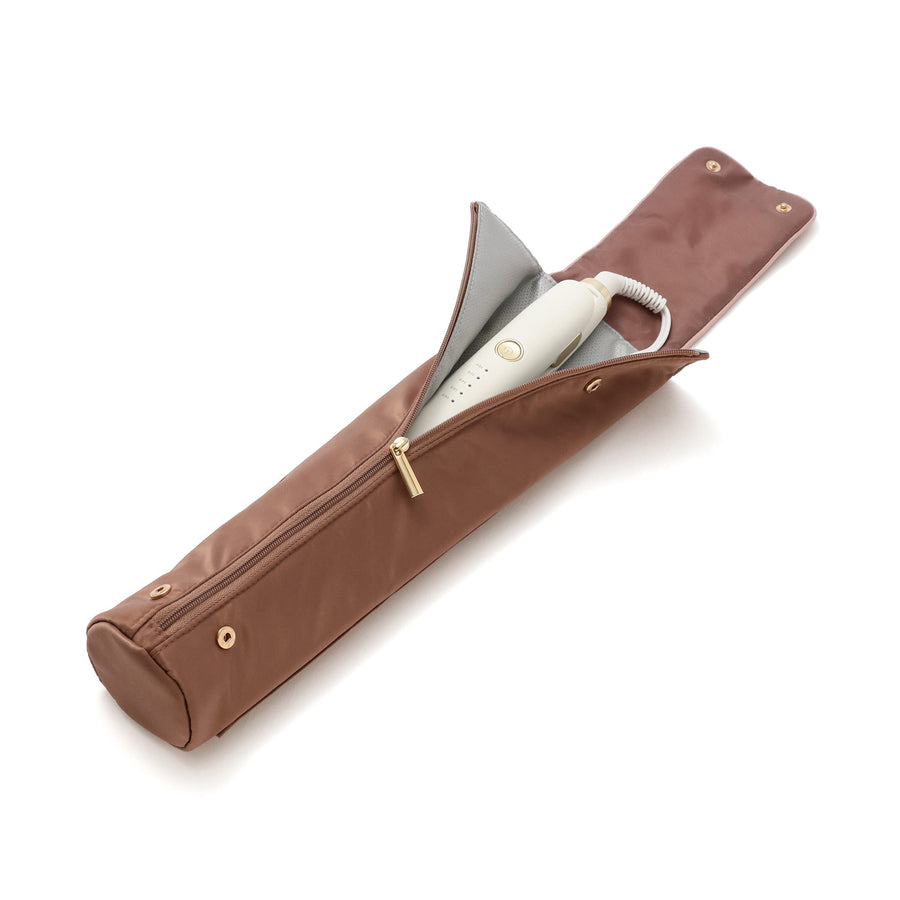 バイカラーサテン ヘアアイロンケース ピンク×ブラウン