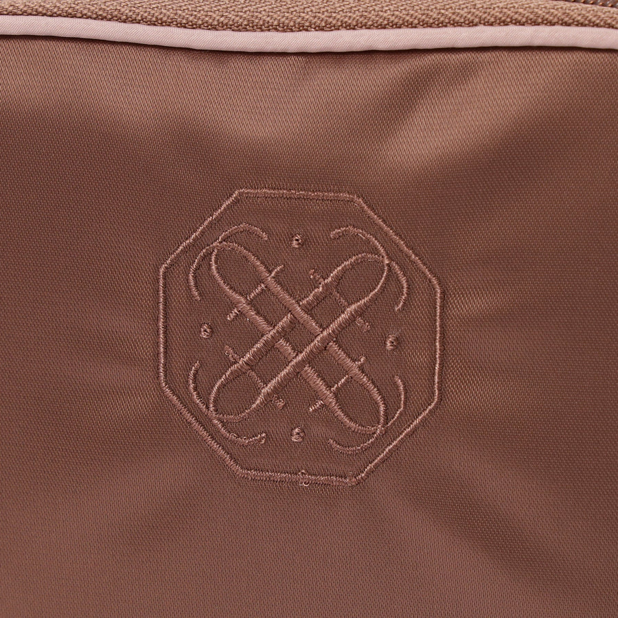 バイカラーサテン サニタリー圧縮ポーチ ピンク×ブラウン