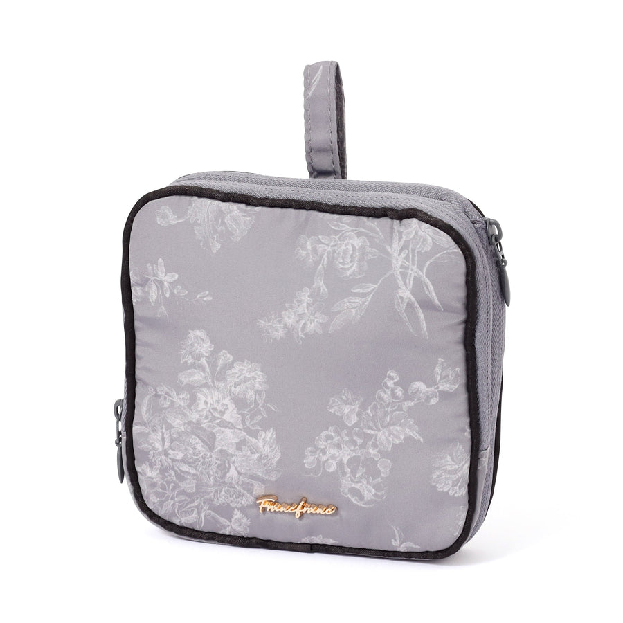 クラシックフラワー サニタリー圧縮ポーチ ダークグレー