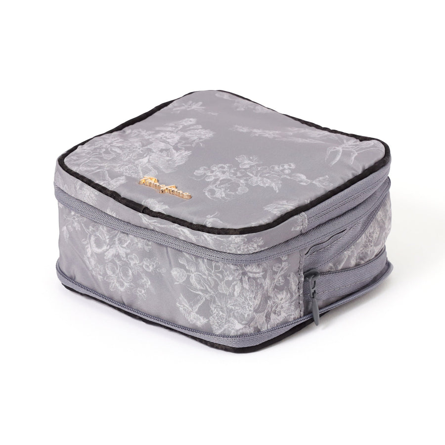 クラシックフラワー サニタリー圧縮ポーチ ダークグレー