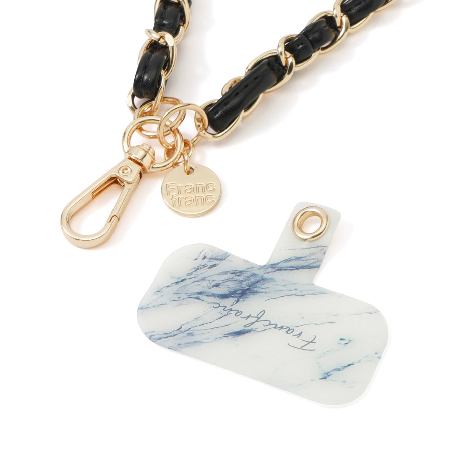 スマホストラップ チェーン 2 ブラック