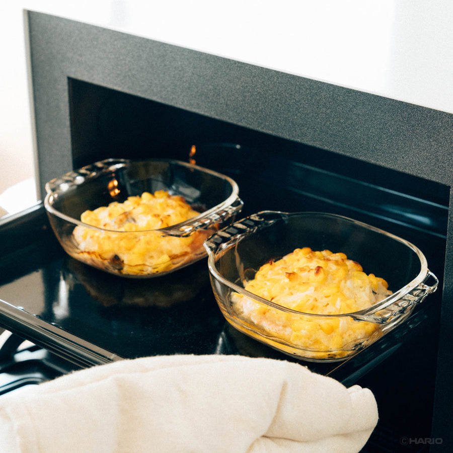 Heat-resistant glass toaster tray, set of 3