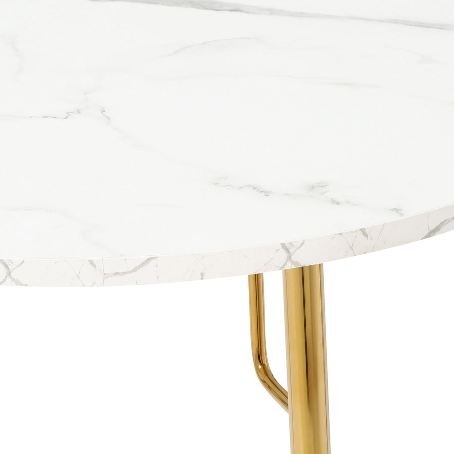 Bell Dining Table Round 80 Marble x Gold