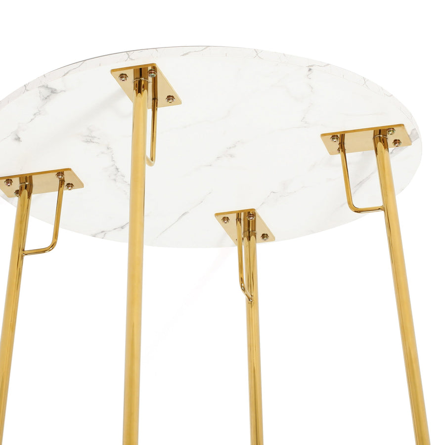 Bell Dining Table Round 80 Marble x Gold