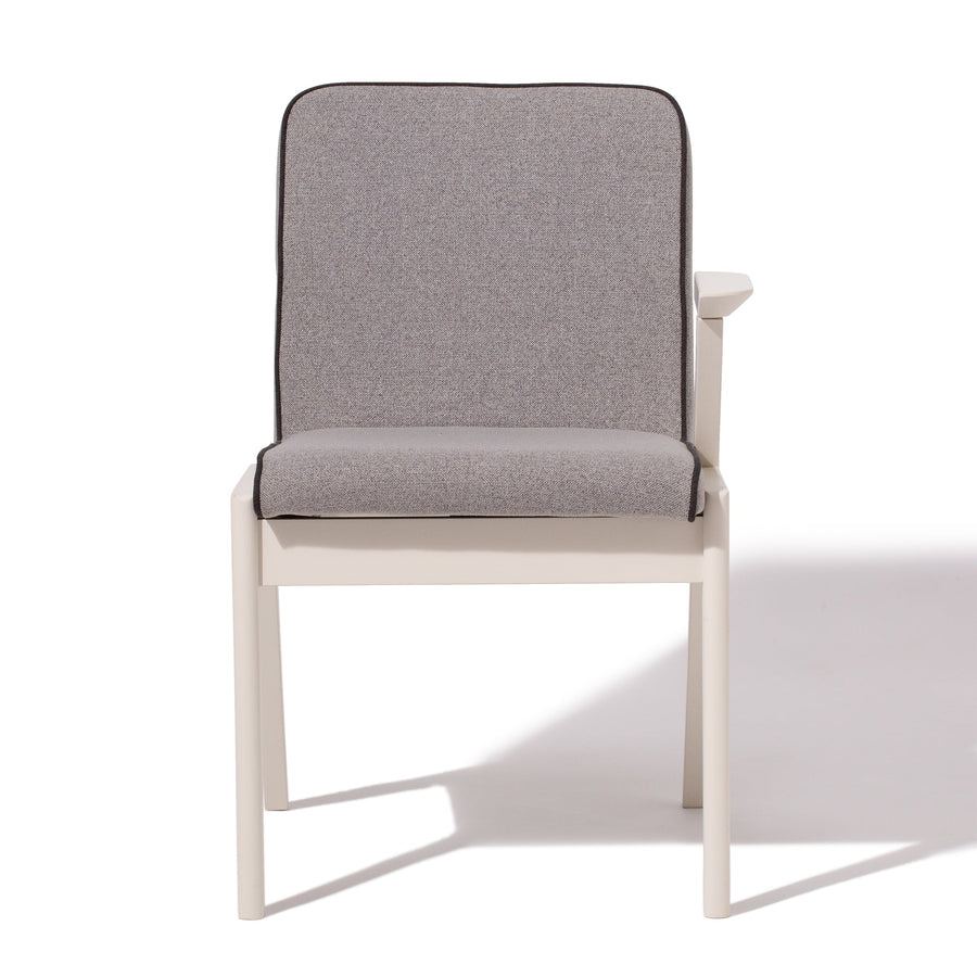 Herve Chair Arm L White x Grey