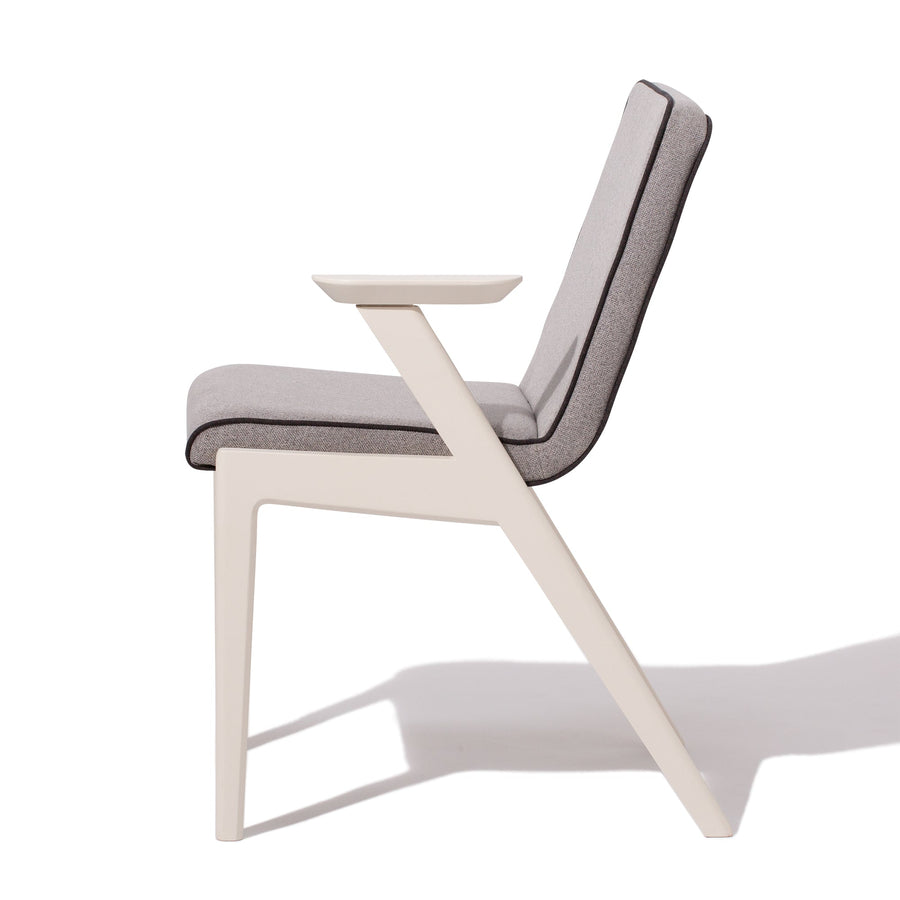 Herve Chair Arm L White x Grey