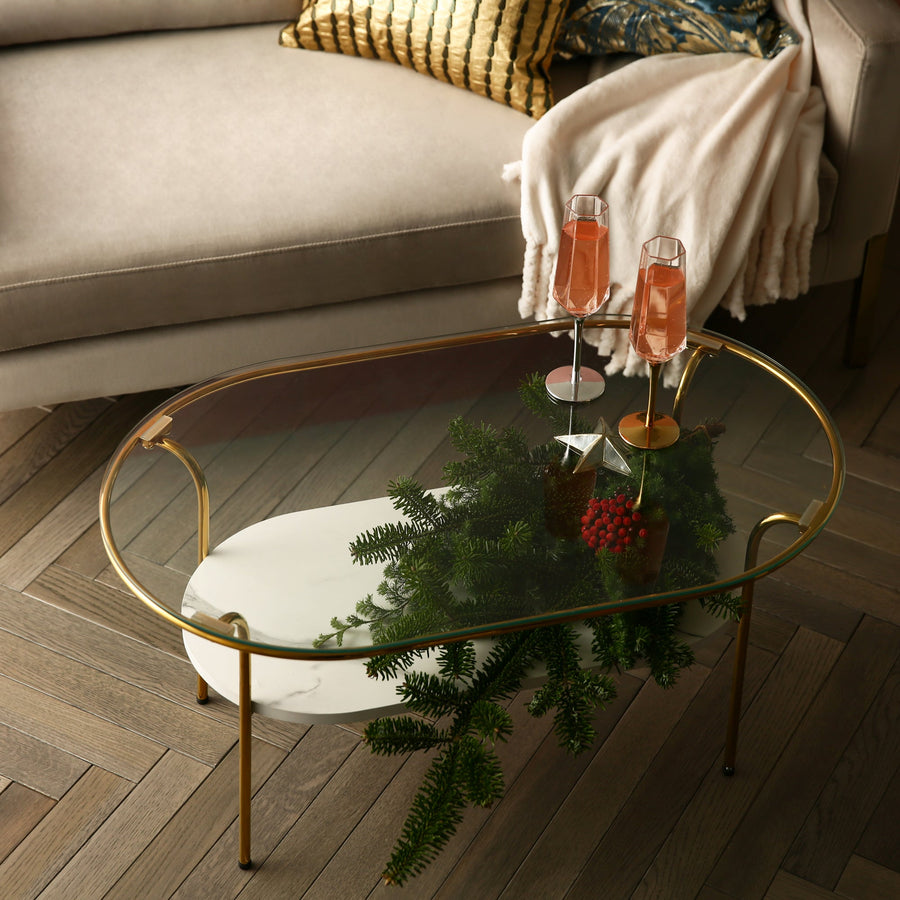 Legato Coffee Table S Gold x Marble (W750)