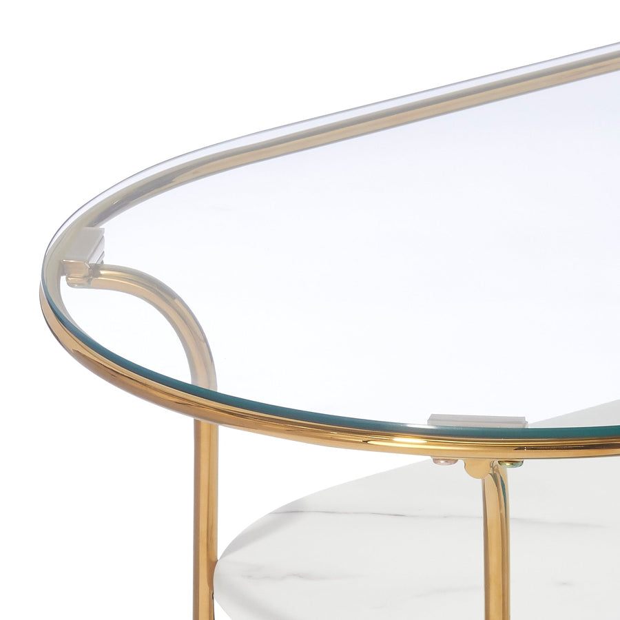 Legato Coffee Table L Gold x Marble (W950)