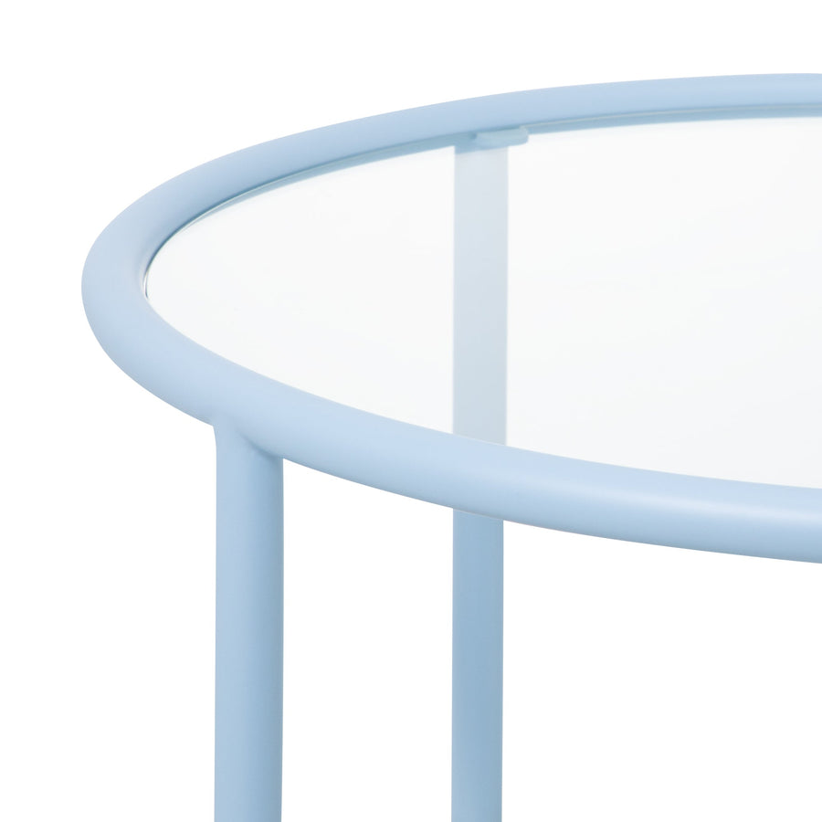 セボ コーヒーテーブル ラウンド ライトブルー（W700）