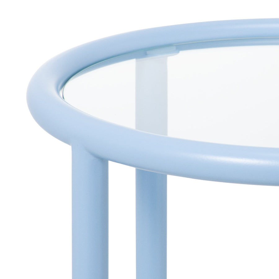 セボ サイドテーブル ラウンド ライトブルー（W400）