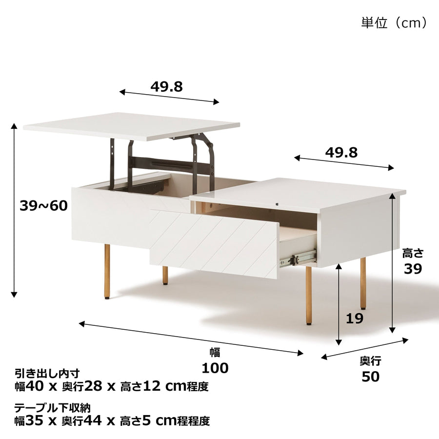 Saltir Lifting Table White (W1000)