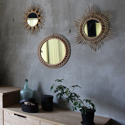 rotta rattan mirror ellipse