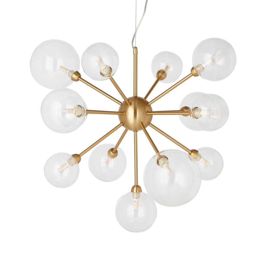 Alberto 13-light pendant lamp, gold