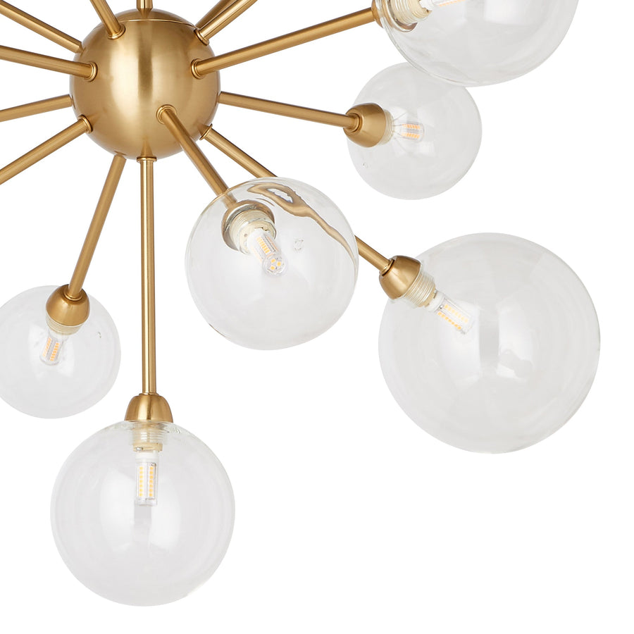 Alberto 13-light pendant lamp, gold