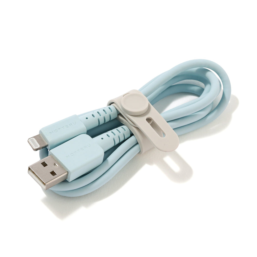 シリコンケーブル USB-A to Lightning 1m ブルー