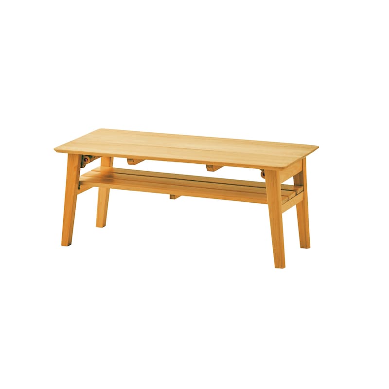 Folding living room low table with shelf