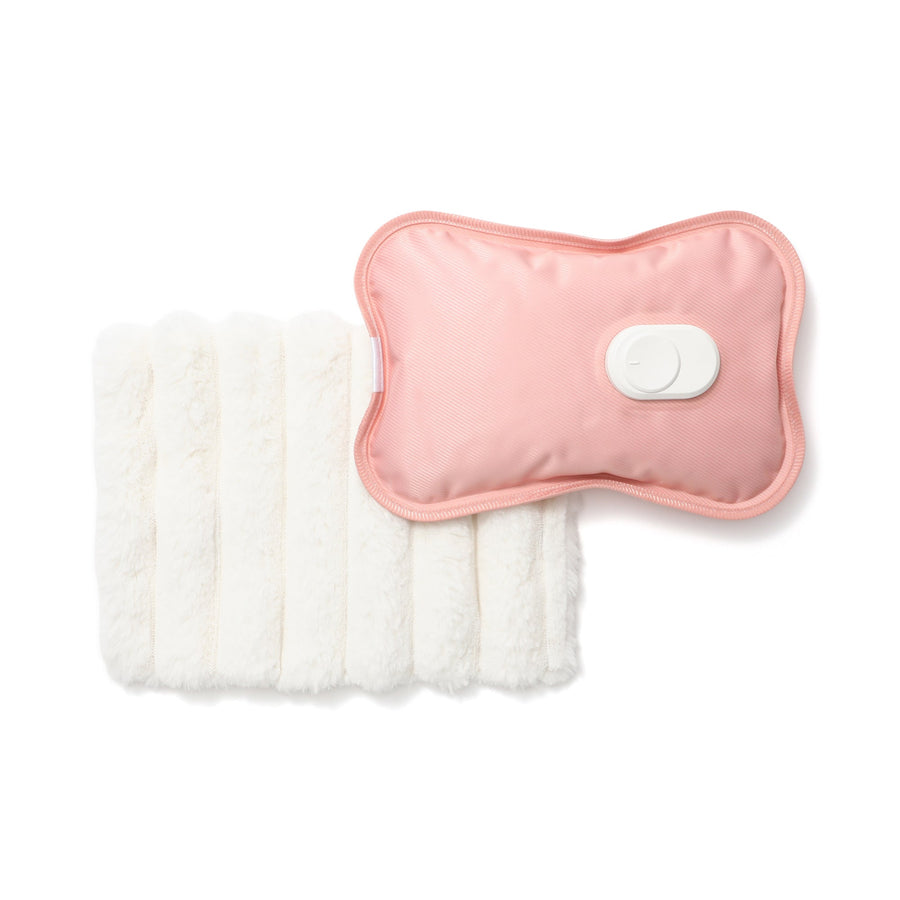 Heat storage hot water bottle, white