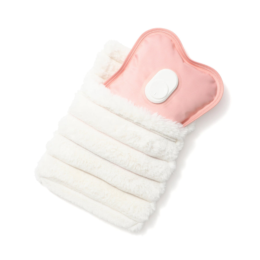 Heat storage hot water bottle, white