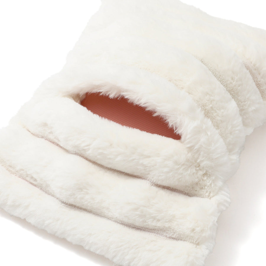 Heat storage hot water bottle, white