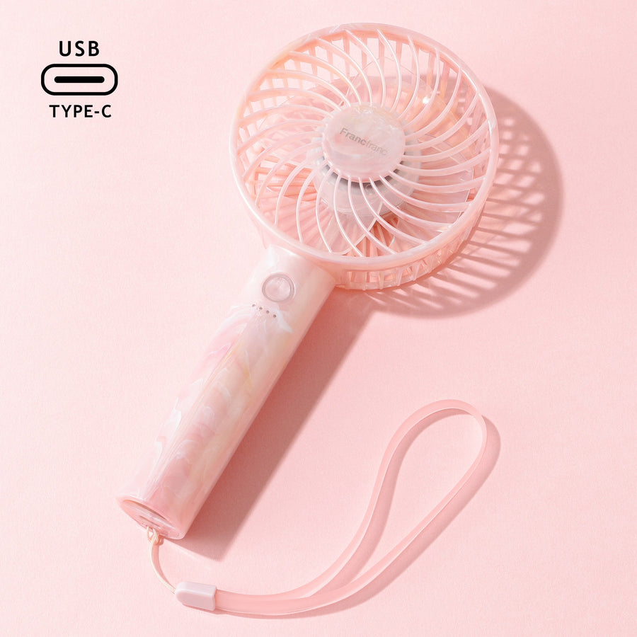 フレ ハンディファン シアーマーブル ピンク【2025年モデル】