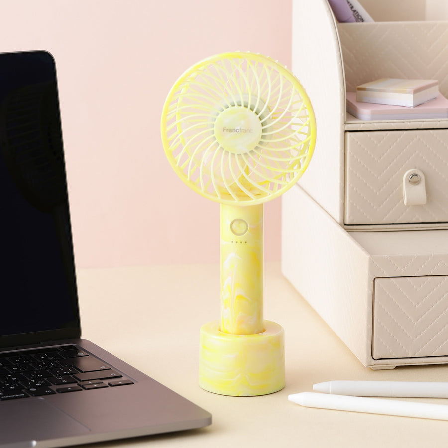 フレ ハンディファン シアーマーブル イエロー【2025年モデル】