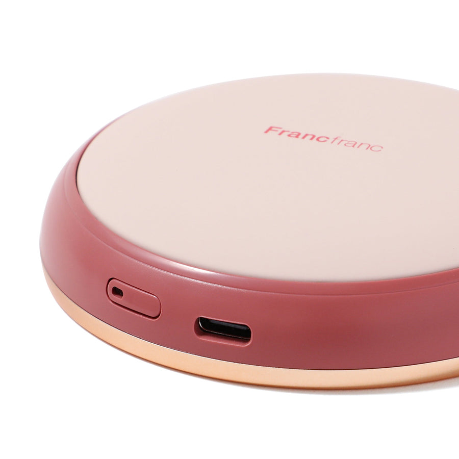 両手で使える充電式カイロ ピンク【2025年モデル】