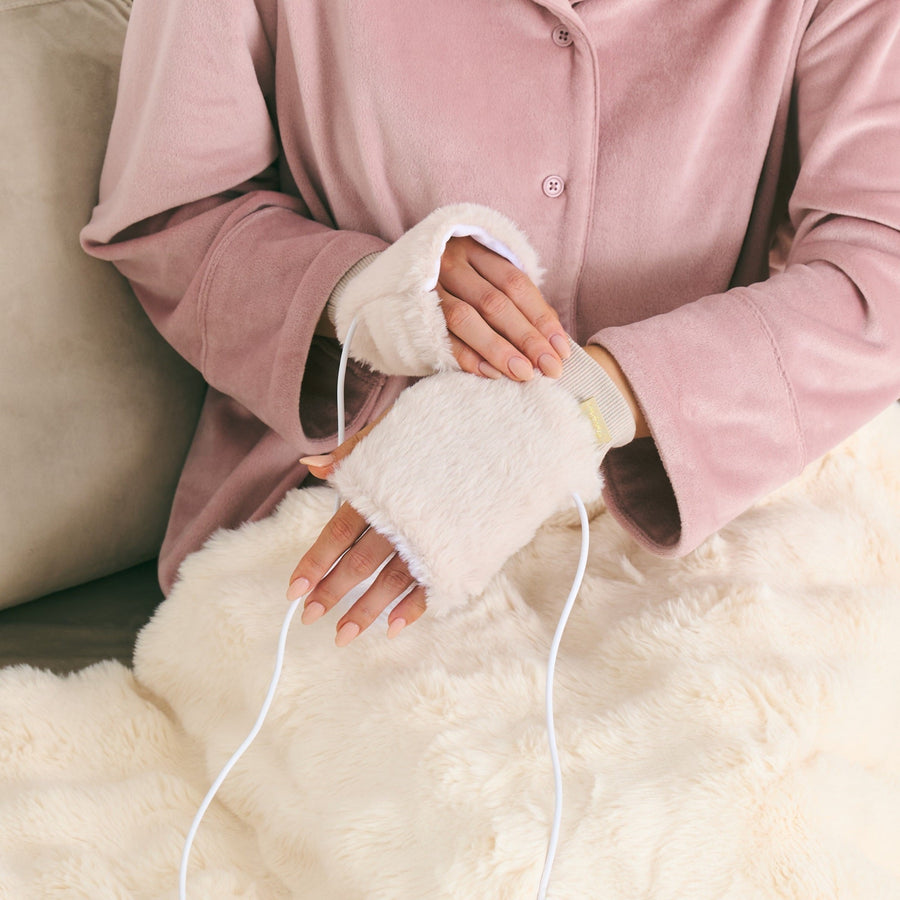 ヒーター付きハンドウォーマー アイボリー