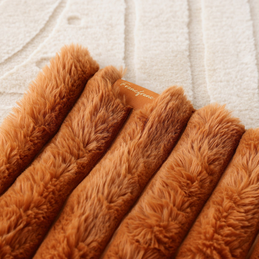 ヒーター付きブランケット ブラウン