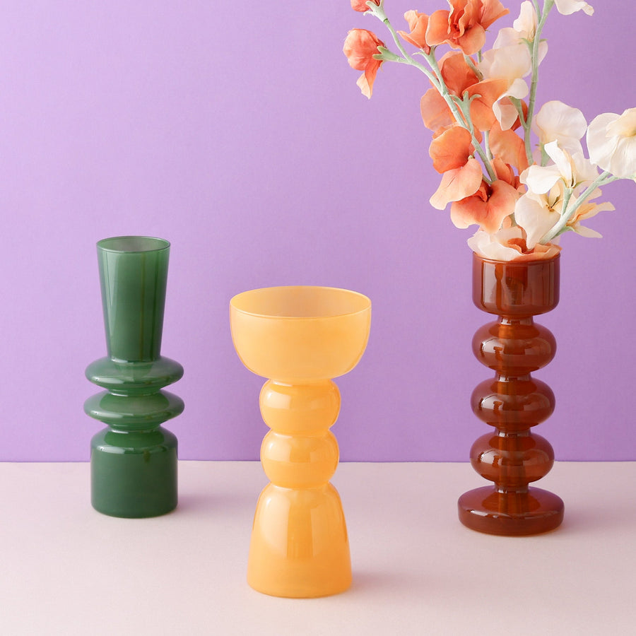 トーテム フラワーベース ブラウン