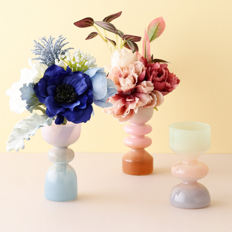 プチ グラデーション フラワーベース グレー