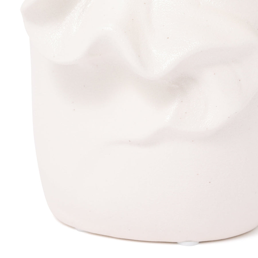 セラミック ラッフル フラワーベース S ホワイト