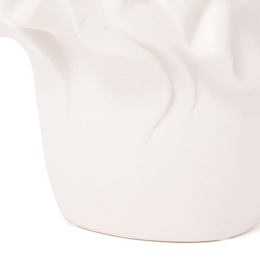 セラミック ラッフル フラワーベース M ホワイト