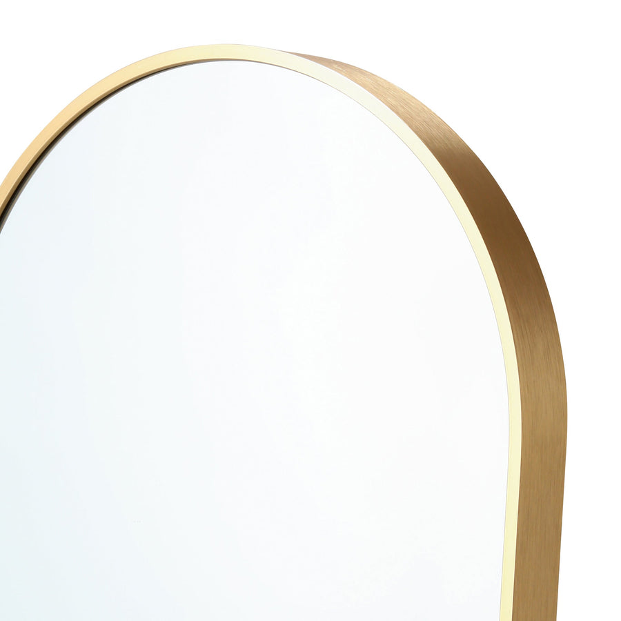 Aluminum frame stand mirror, gold