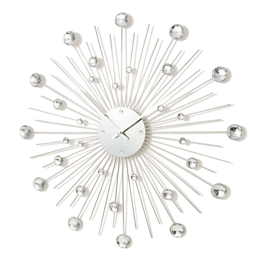 Beaded Wall Clock Silver