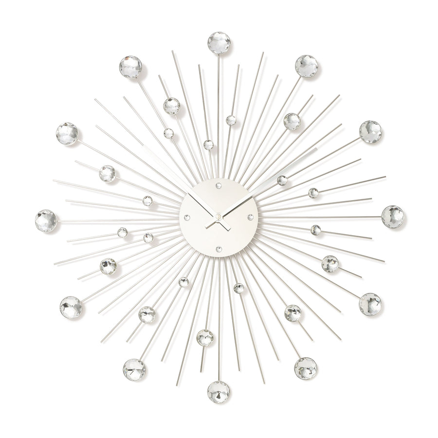 Beaded Wall Clock Silver