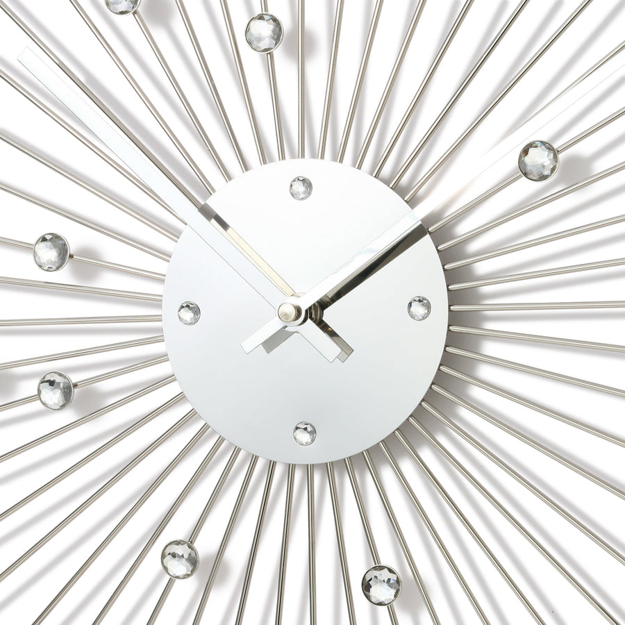 Beaded Wall Clock Silver