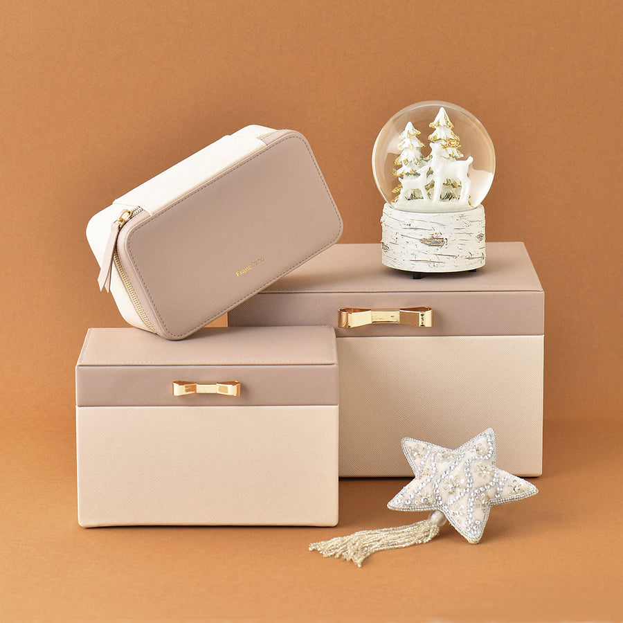 Bicolor Jewelry Box S Beige