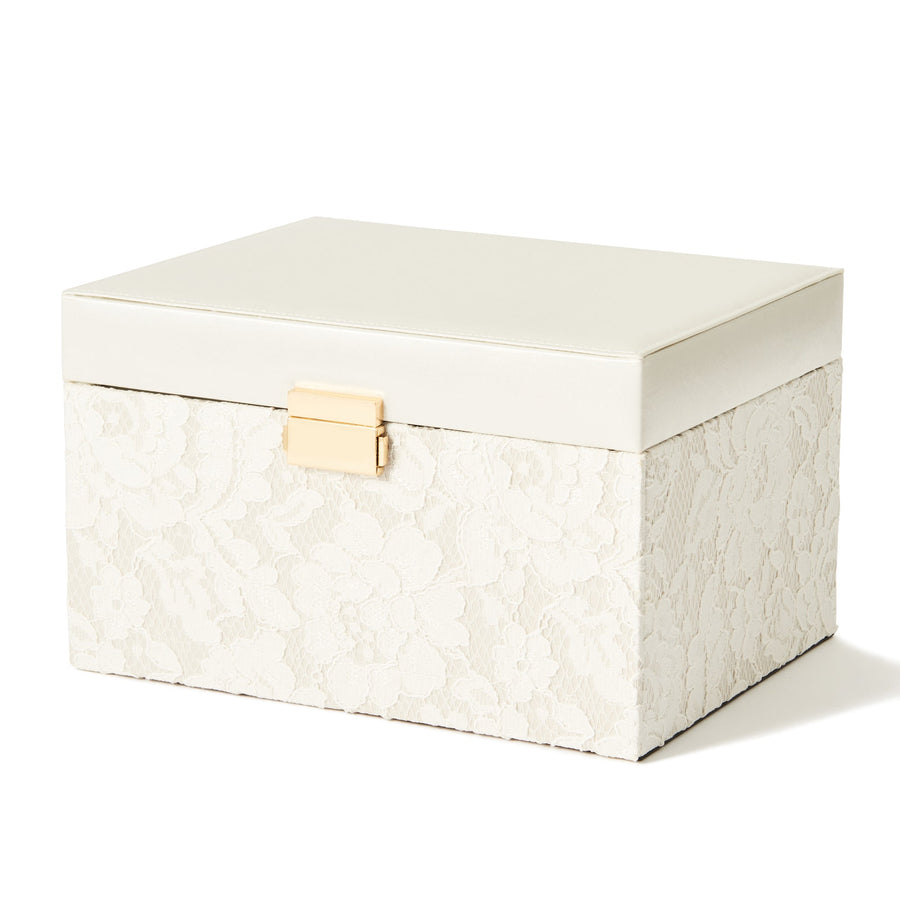 Lace Jewelry Box L Ivory