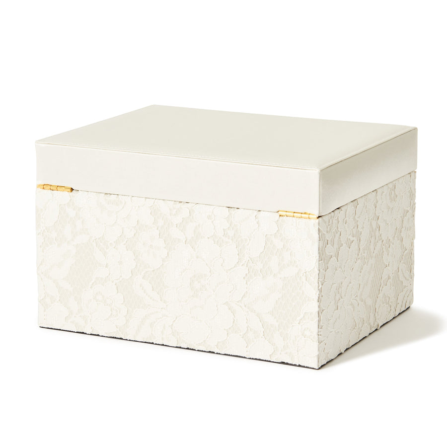 Lace Jewelry Box L Ivory