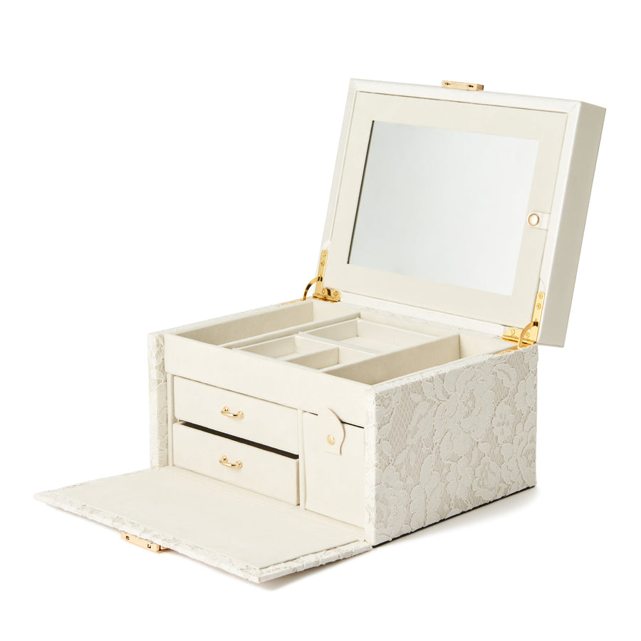 Lace Jewelry Box L Ivory