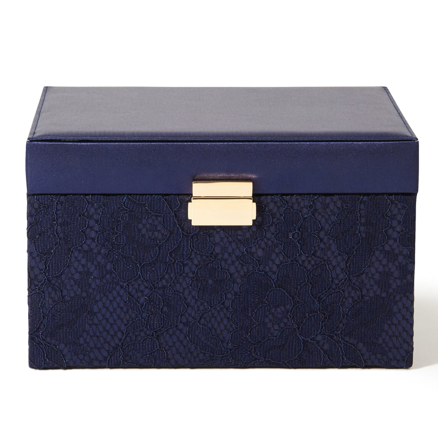 Lace Jewelry Box L Navy