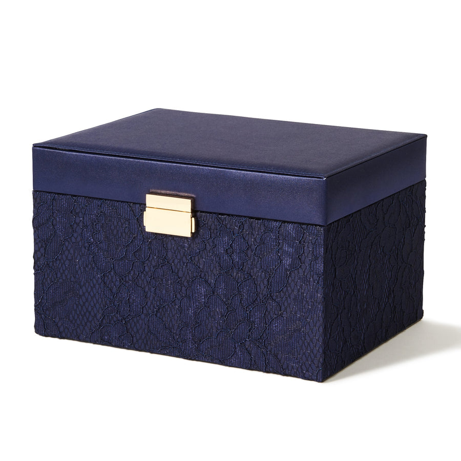 Lace Jewelry Box L Navy